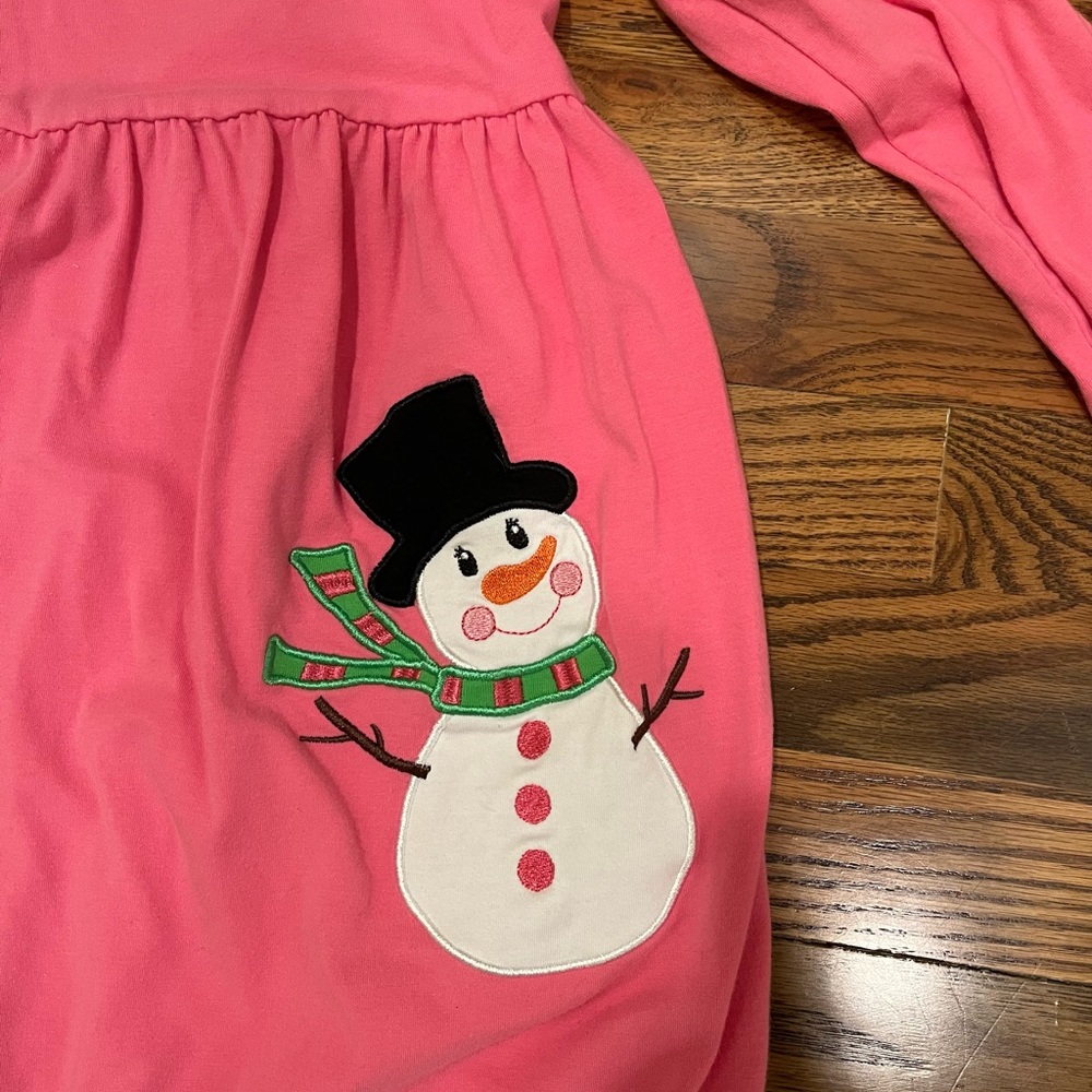 EUC Holiday SET Size XXL Pink Snowman tunic and Green polka dot leggings